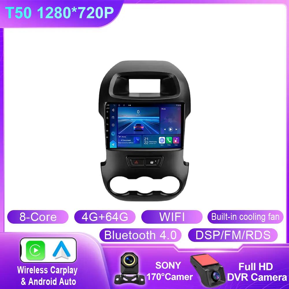 Android 14 For Ford Ranger 2012 2013 2014 2015 Car Radio Stereo Auto DSP Carplay GPS Navigation Player Video WIFI 4G BT No 2 Din