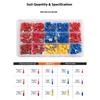 280Pcs Insulated Ring Terminals Assorted Kit Cold Press Electrical Wire Crimp Connectors