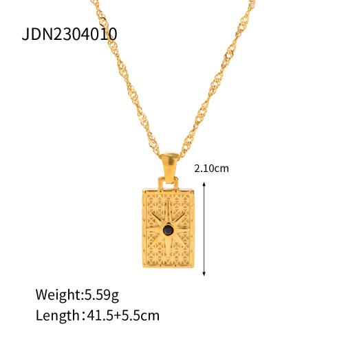 Youthway Stainless Steel Coin Pendant Necklace Autumn/Winter Metal Texture Pendant Waterproof Women's Jewelry