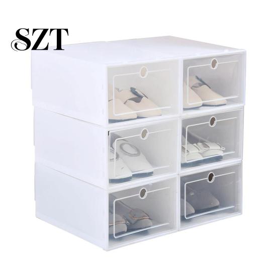 Transparent Stackable Dustproof Flip Type Shoes Storage Container Home Decor