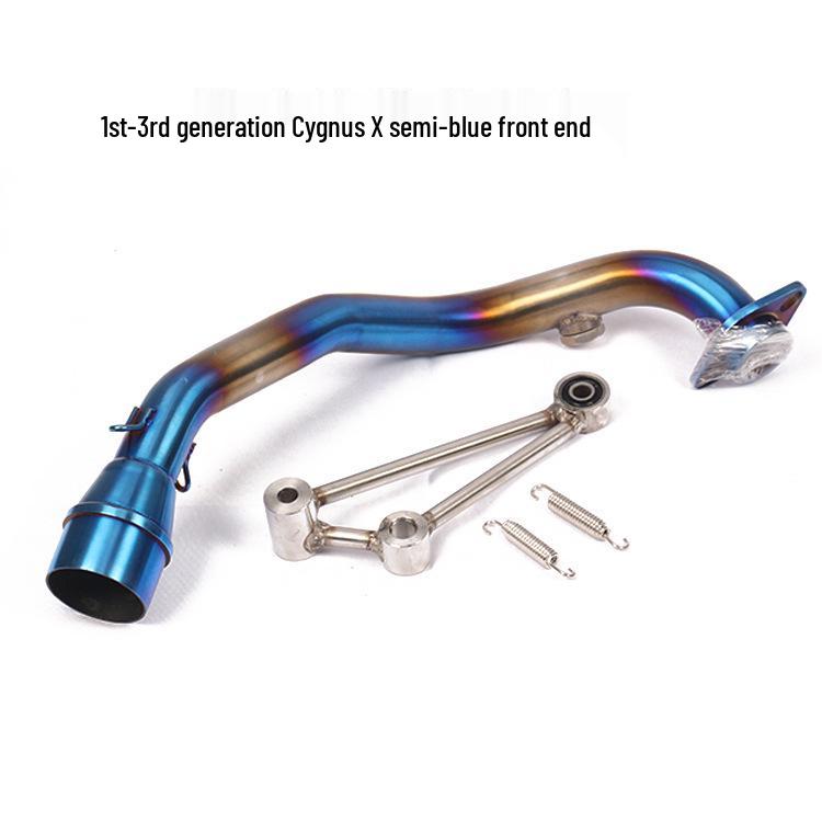 Front Titanium Alloy Exhaust Pipe for Scooter Cygnus 125, 6th Gen 123, and BWS125