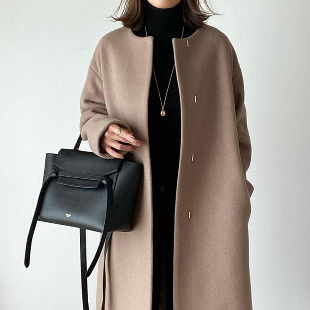 Women's 2024 Autumn/Winter Wool Coat - Japanese Style, Medium/Long Length, Available In 5 Colors