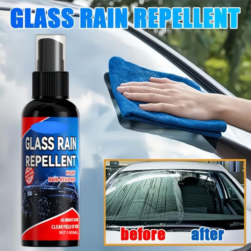 Nano Glass Rain Repellent Spray for Car Windows and Rearview Mirrors 100ml Water Resistant Anti-Fog Coating for Clear Visibility