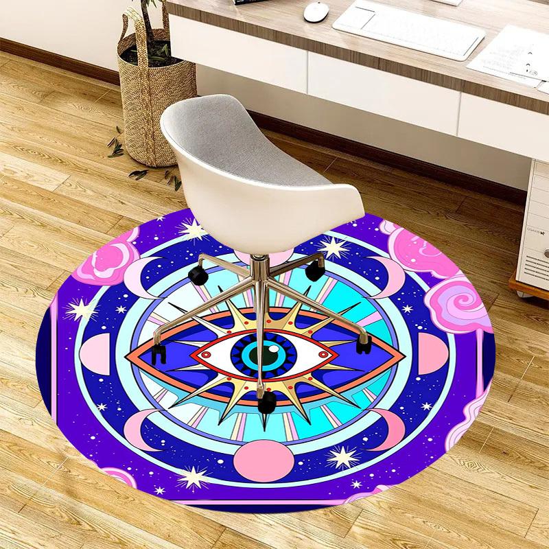 1pc Office Carpet Chair Mats Cosmic Eye Mandala Art Perfect for Decorating Office Chairs, Living Rooms, Or Bedrooms