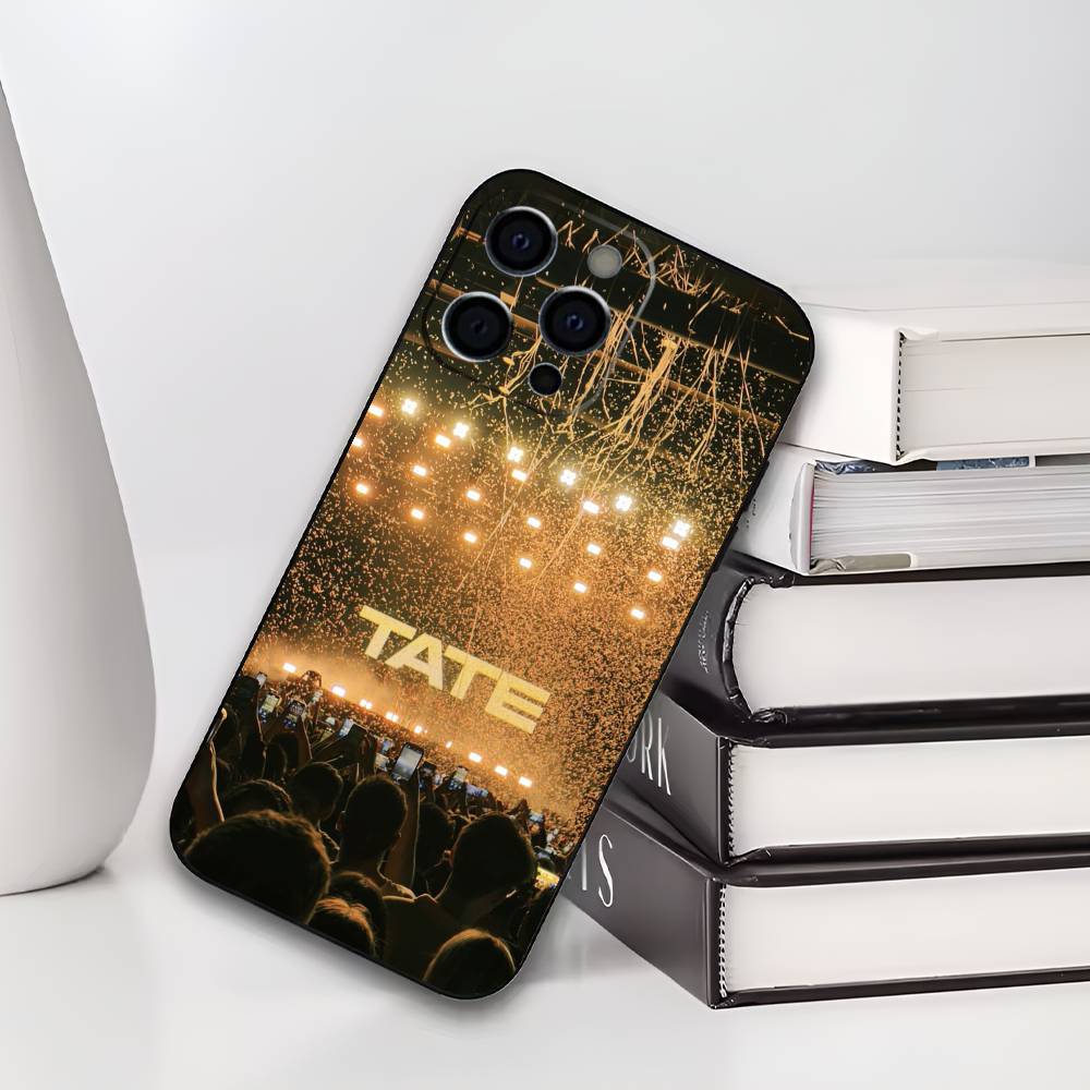 T-Tate McRae Singer Phone Case For iPhone 17,16,15,14,13,12,11 Plus,Pro Max,XS,Soft Silicone Black Cover
