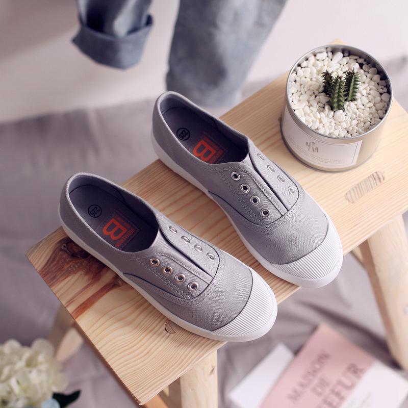 Belle's new breathable canvas shoes casual summer flat shoes
