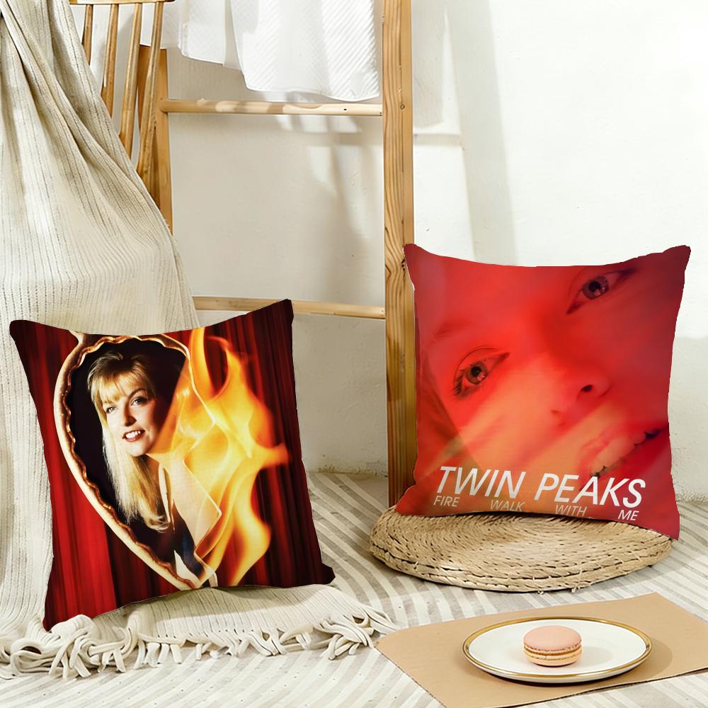 Film T-Twin P-Peaks F-Fire W-Walk W-With M-Me Cushion Cover Washable Linen Pillowcase Soft For Daily Sofa Bed Home Room Decor