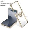 Samsung Z Flip7 Transparent Electroplated Ring Case - Fresh Style Protective PC Cover