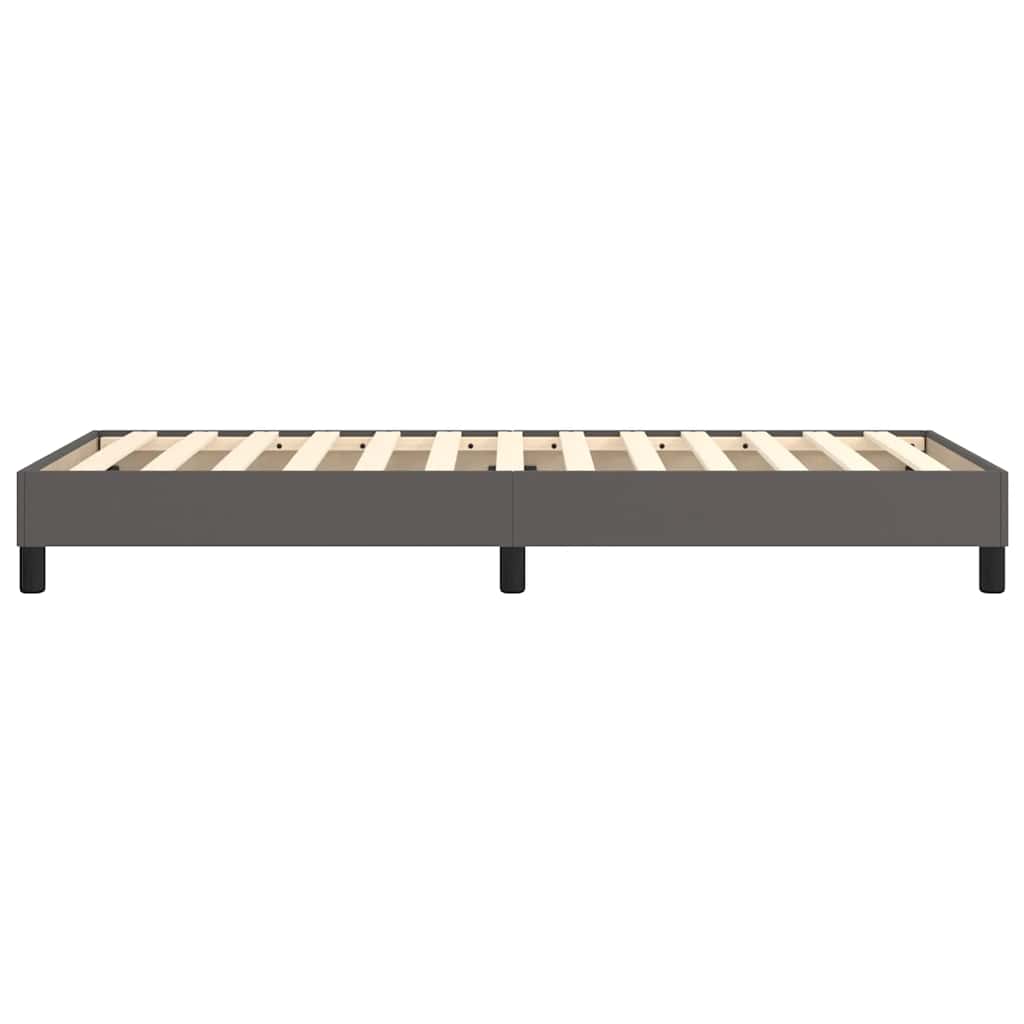 Box Spring Bed Frame Gray 80 X 200 Cm Faux Leather