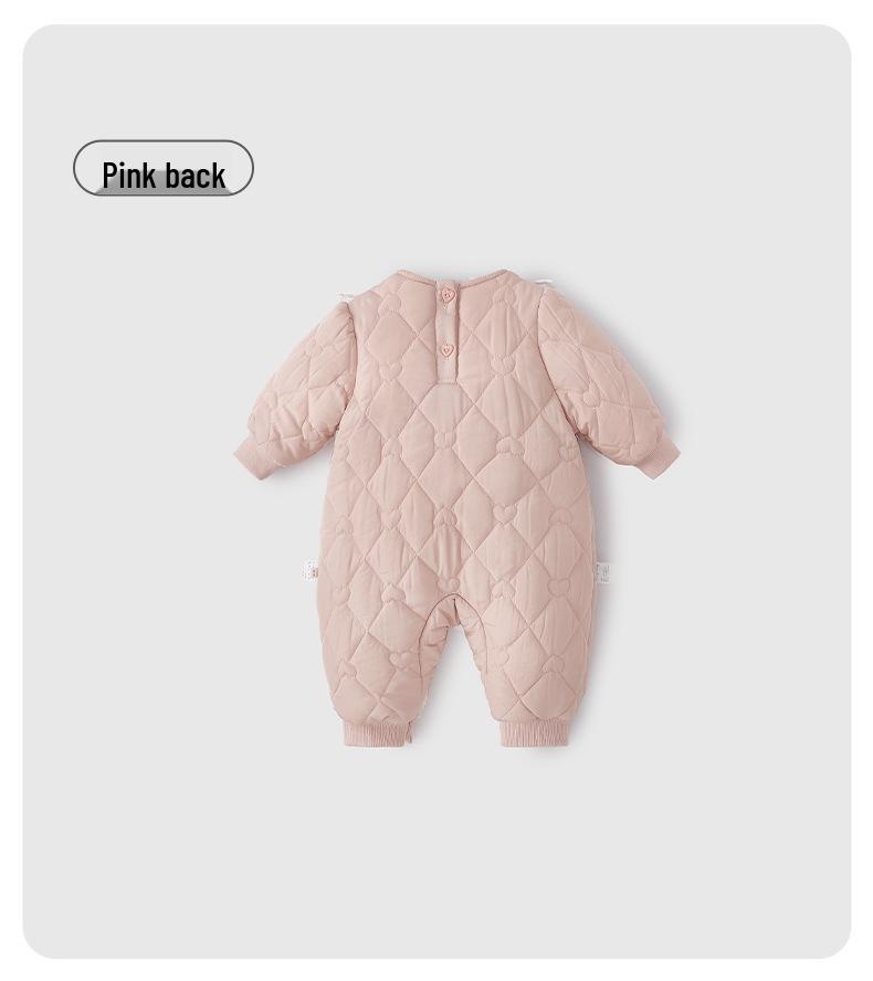 Warmer gesteppter Infrarot-Antibakterieller Baby-Strampler für Herbst/Winter - Samtgefüttert für Mädchen