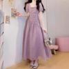 Trendy Slim-Fit Polka Dot Dress with Square Neck, Short Sleeves – Summer 2026 Korean Style.