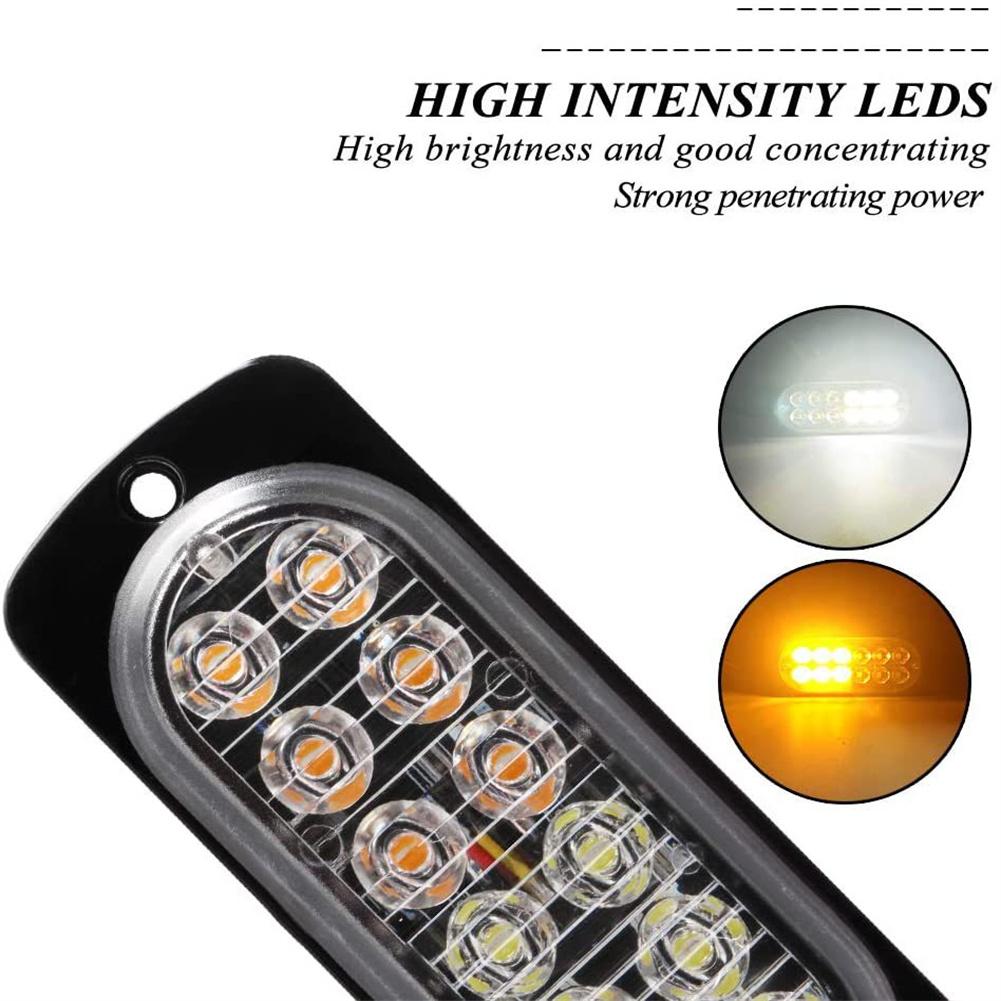 12 Led Lamp Beads Ultra-thin Warning Light 12v-24v 12w Ultra-bright Side Led Flashing Lights For Motorcycle Trolley Truck
