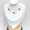 Korean Trendy Gold Four-Leaf Clover Double-Sided Necklace for Women Clavicle Chain Jewelry