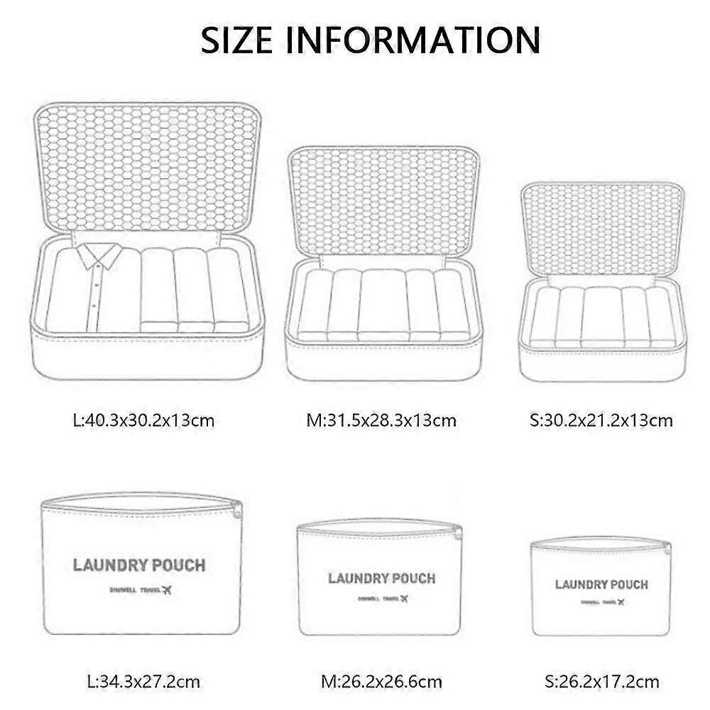 Travel Organiser Packing Bags,6 PCS Travel Packing Cubes Set for Clothes Travel Luggage Organizers Storage Bags