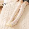 Fluffy Sleeping Socks 1 Pair Women Thigh High for Winter Thickened Coral Fleece Leg Soft Plush Warmer Long Stockings Warm Over Knee Boot Girls