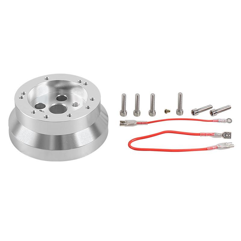Steering Wheel Polished Short Hub Adapter 5 & 6 Hole Ididit, GM, Chevy B Silver