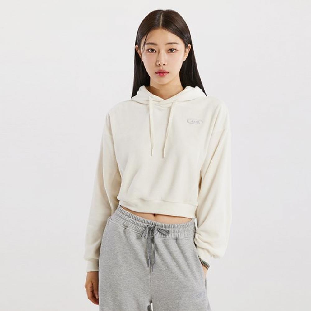 Akiii Classic Velour Semi Crop Hoodie T shirT Women  Akamfw20323000 