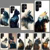 Forest and Cat Phone Case For Samsung Galaxy S24 S23 S21 S20 FE S22 S26 Ultra S25 Edge S10 Plus Cover Clear TPU Capa Shell Coque