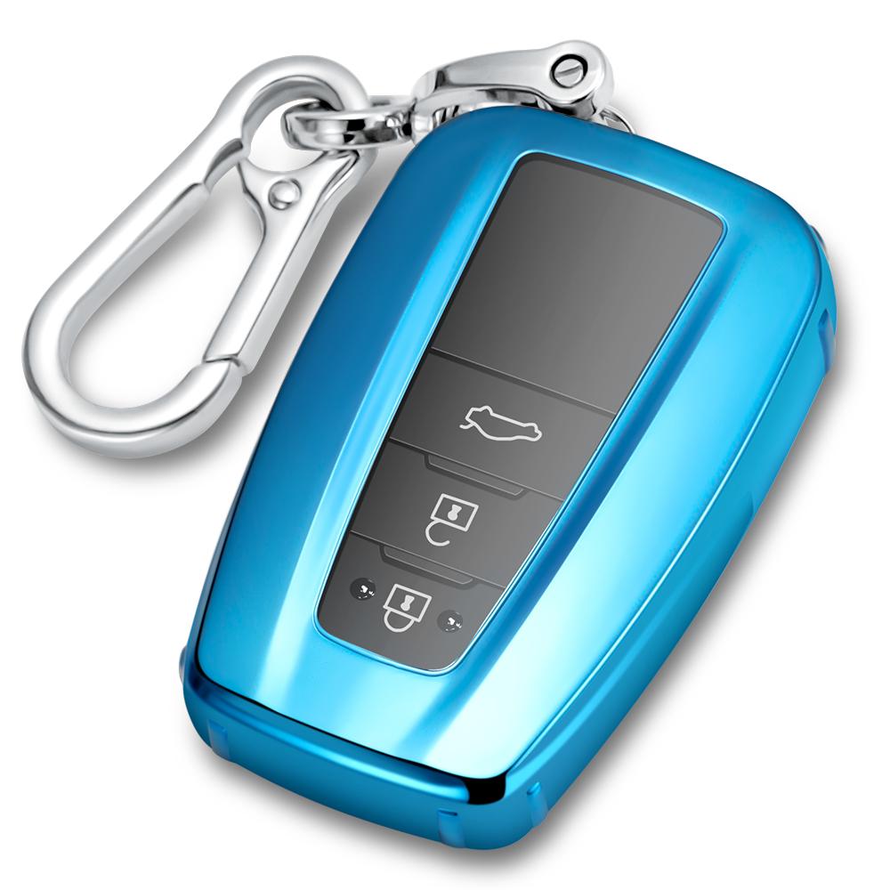 

ТПУ чехол для ключа для Toyota Camry/Prius/RAV4/Corolla - Прозрачные кнопки и логотип, Вырез для кольца для ключей в правом нижнем углу 2 3 or 4 keys