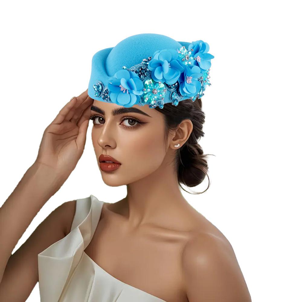 Retro Wedding Hat Cocktail Evening Dancing Party Arabic Stewardess Cap Church Cosplay Caps