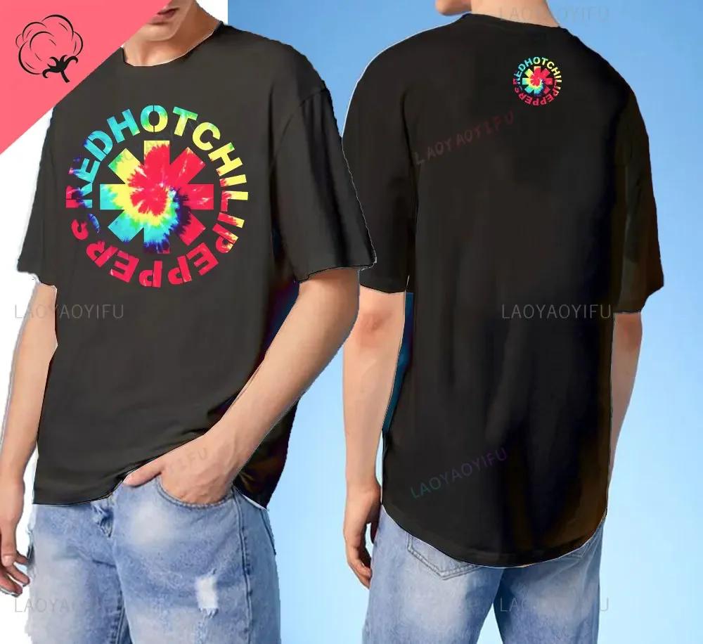 ZheXiong TEE 2024 Nieuwe Aankomst Red Hot Chili Heren T-shirt Peppers Heren Dubbelzijdig Bedrukte T-shirts Hoge Kwaliteit Korte Mouw Tee Harajuku Tops 2XL