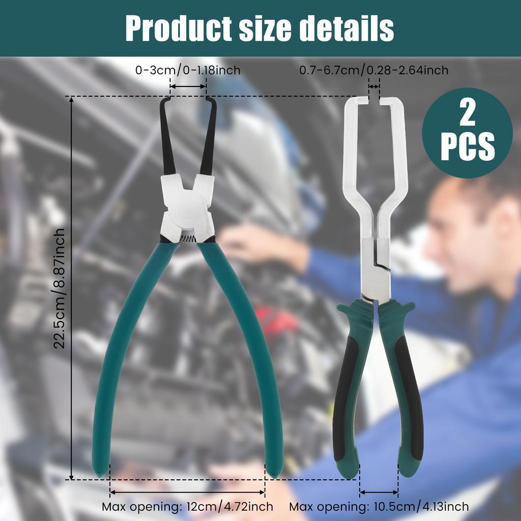 2 Pcs Electrical Disconnect Pliers 9 Inches Fuel Line Pliers Universal Automotive Electrical Connector Disconnect Pliers