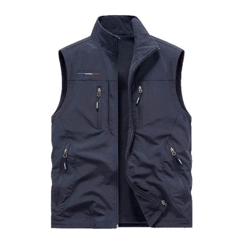 Herren Wendbare 8-Taschen Fleeceweste - Herbst/Winter Polarfleece, Ärmellos und Verdickt für Outdoor-Einsatz