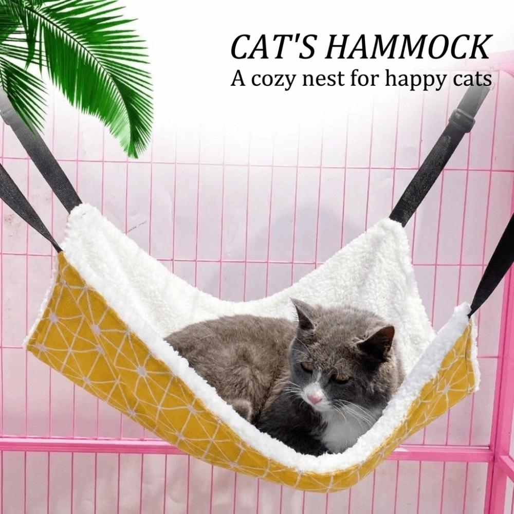 Breathable Cat Hammock Adjustable Cat Rest Pad Cat Sleep Bed Hanging Cat Bed Pet Cage Use
