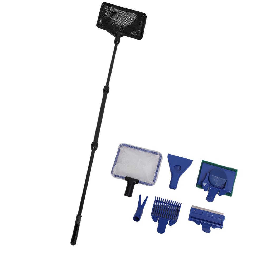 Aquarium Cleaning Kit Multipurpose Efficient Gravel Rake Algae Scraper Plant Fork Sponge Brush Fish