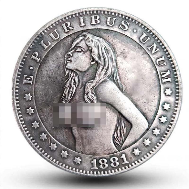 Antyczna Moneta Hobo Seksowna Piękność Srebrna Moneta Miedziowana Srebrem, Aby Wyglądała na Starą Kolekcja Rzemiosło Wykwintny Prezent