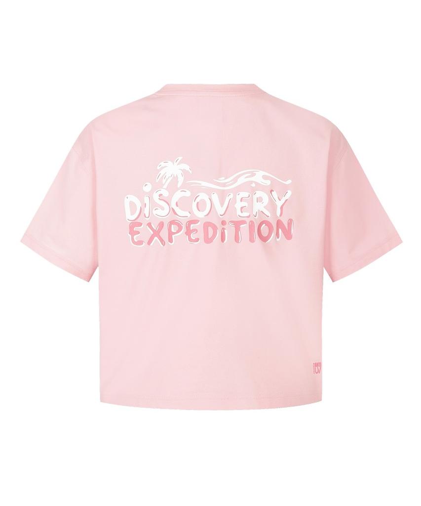 DISCOVERY EXPEDITION Women'S Essential Short Sleeve Crop Cover-Up (L/Pink)