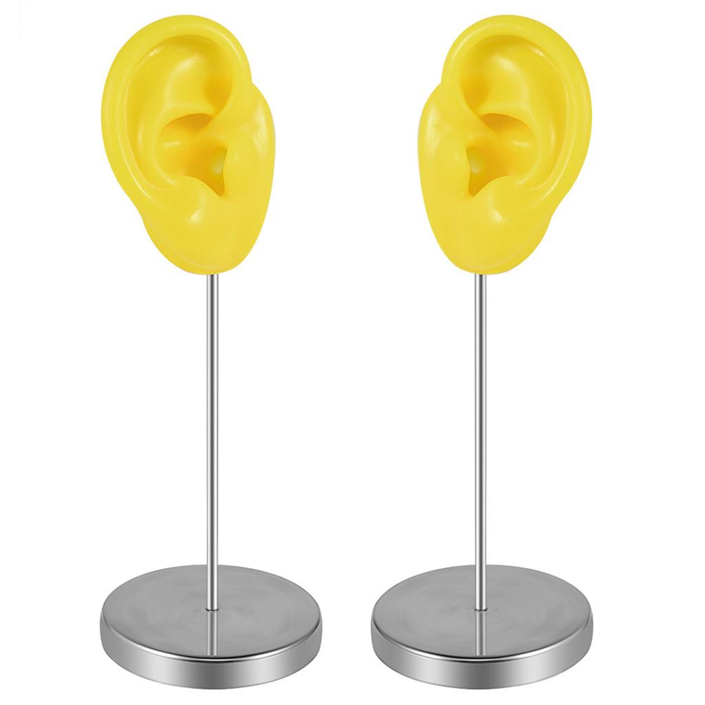 Silicone Ear Model for Piercing Practice and Jewelry Display Realistic Left and Right Human Ear Simulation Ears Replicas
