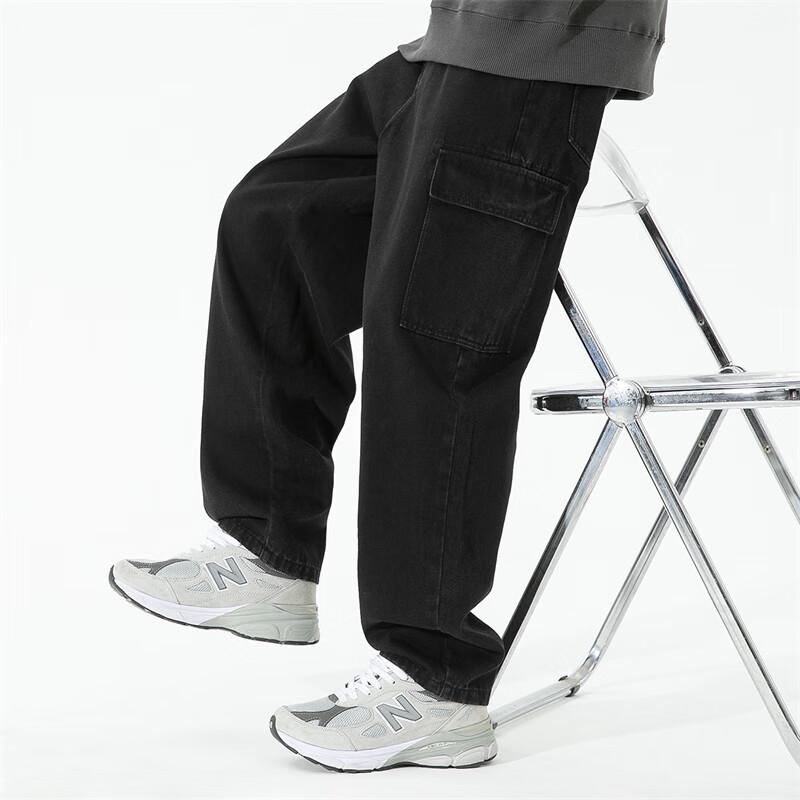 Mark Fairwhale Men's Straight-Leg Denim Cargo Pants