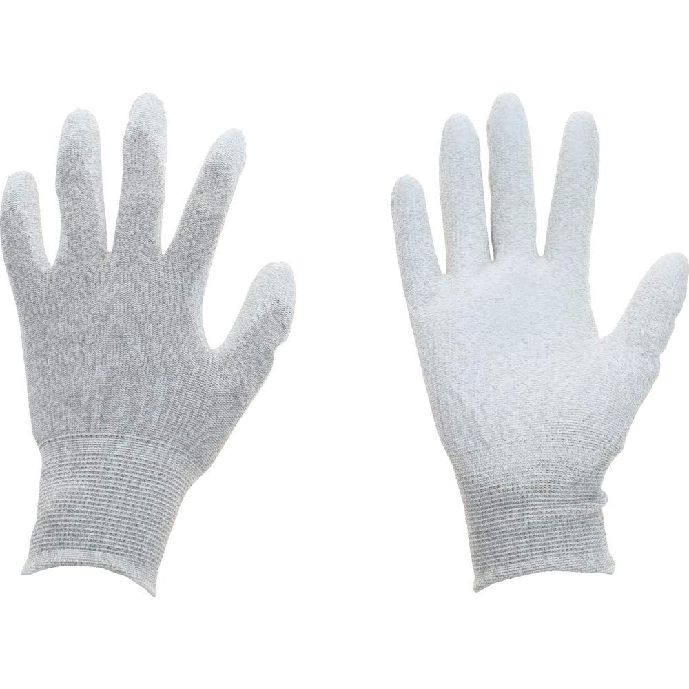 TRUSCO Copper Fiber ESD Gloves Palm Coat Type S Size Bulk Purchase 10 Pairs ESD-GPCS-M10