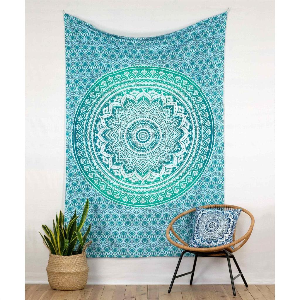 Large Golden Ombre Mandala Wall Tapestry Traditional Indian Hippie Room Decoration Oriental Artist Indian Bedroom Hanging