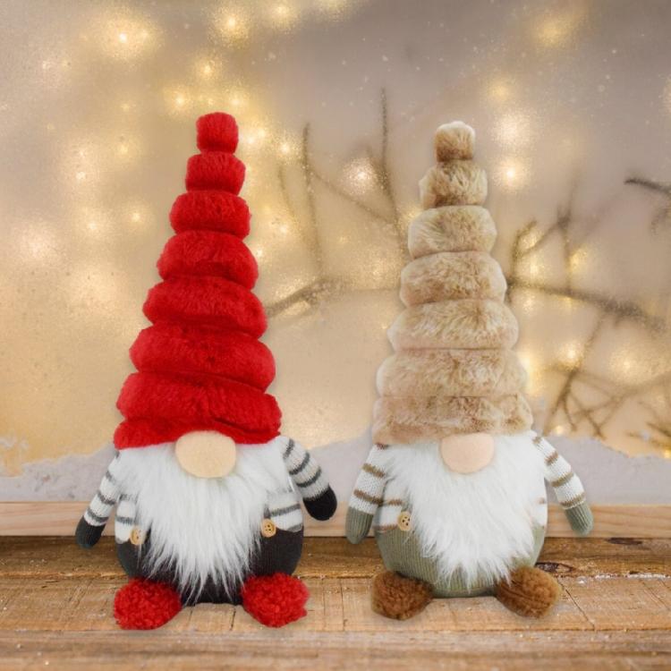 Christmas Gnomes Toy Figurine Plush Table Decoration for Holiday Gifting Dwarf Polyester Ornament for Tabletop Use