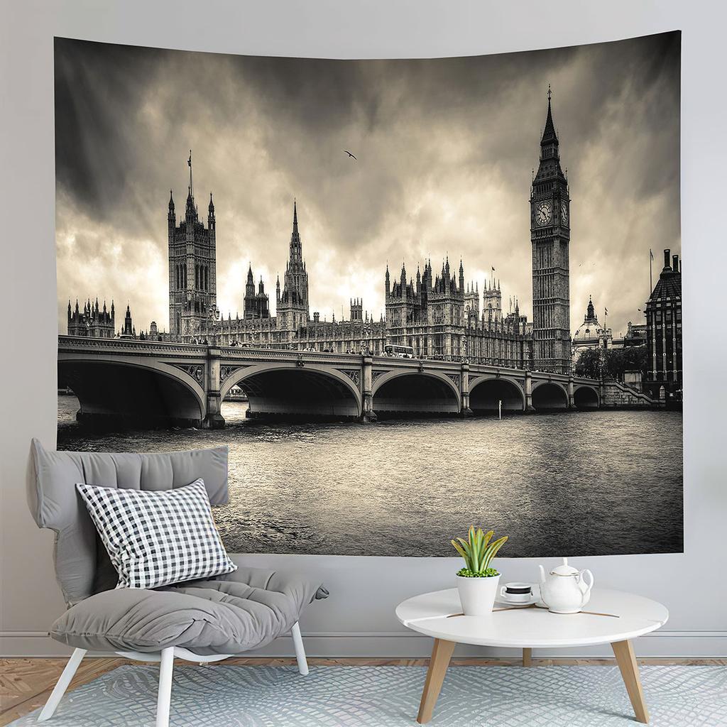 London Big Ben Tapestry Night City View Tapestry Westminster Bridge Tapestry Home Living Room Bedroom Wall Modern Art Tapestries