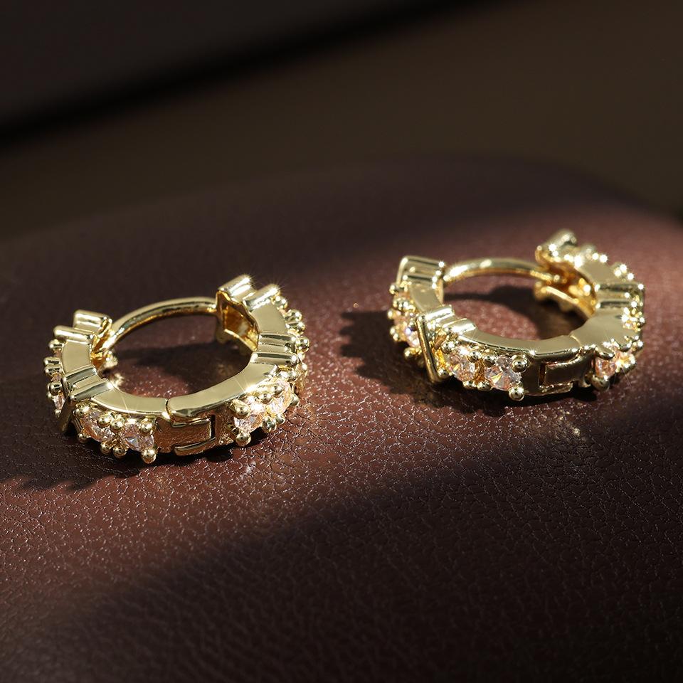 Zircon Star Hoop Earrings for Women Copper Gold Color Round Huggie Earring 2026 New Trend Wedding Jewelry pendientes mujer