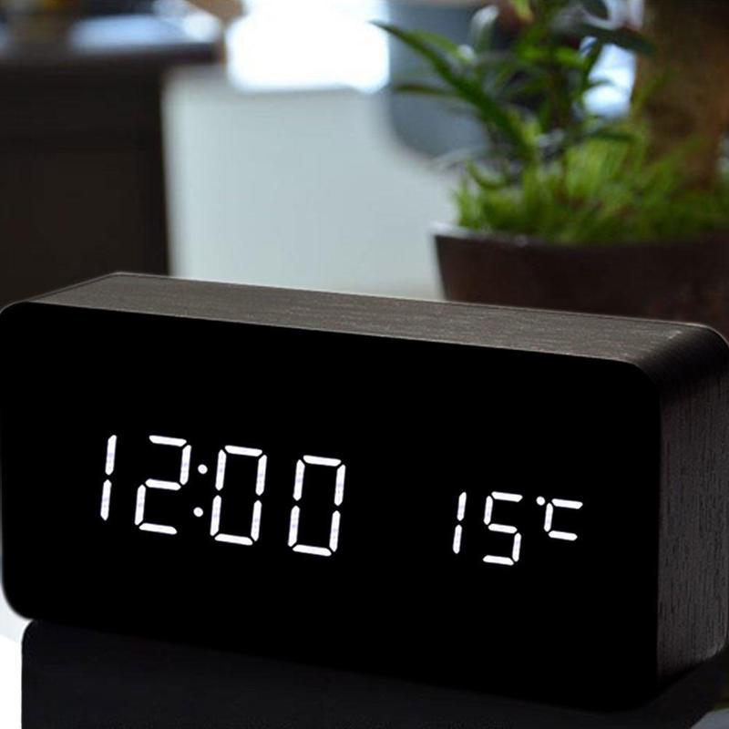 Desktop Simple Small Alarm Clock LED Clock Alarm Clock Sound Alarm Electronic Display Temperature Display Room Decoration Accessories