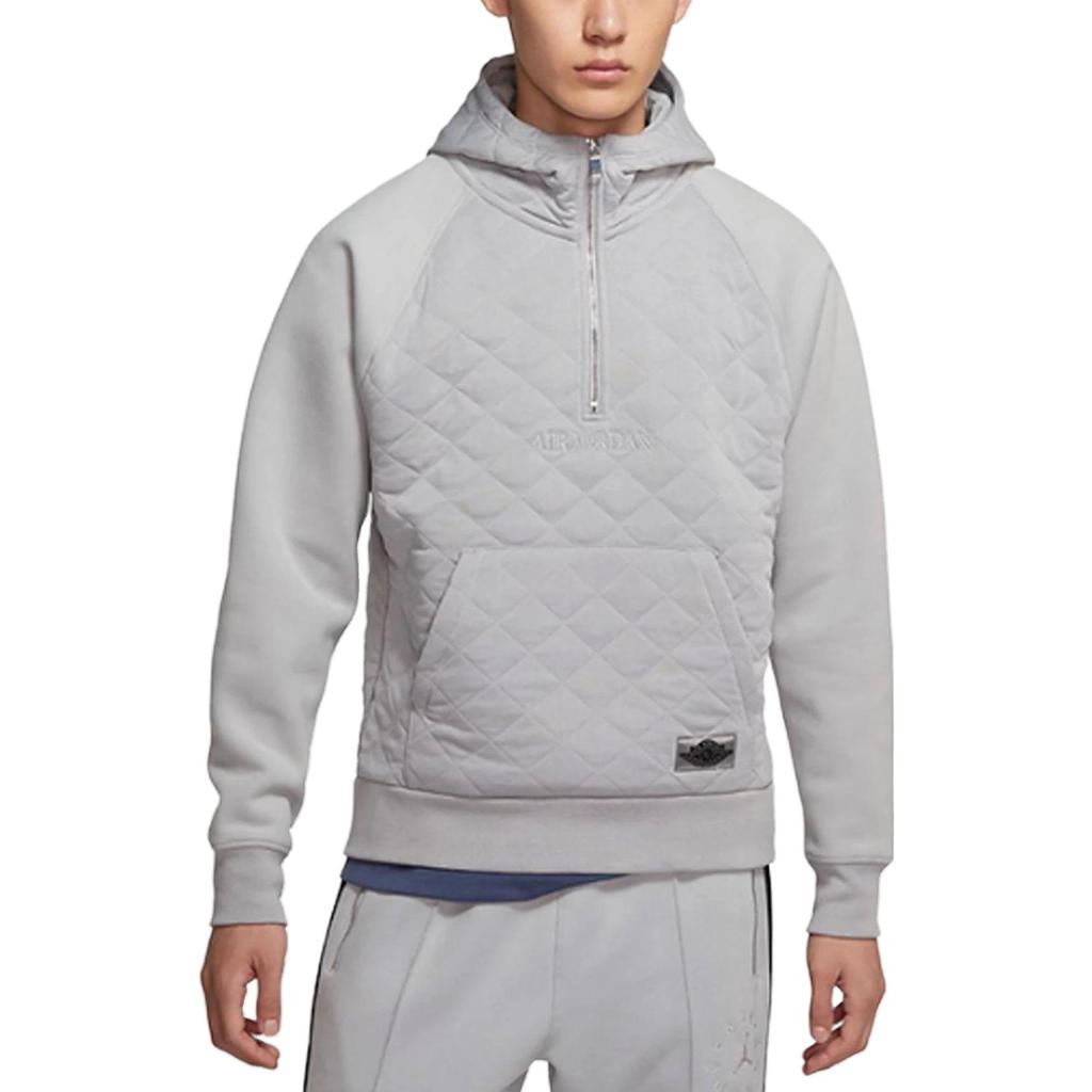 Jordan Hooded Loose Half-Zip Sweatshirt Unisex Tops Gray BQ5783-059