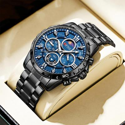 Business Man Wristwatch Chronograph Waterproof Luminous Luxury Men Watch Stainless Steel Quartz Men's Watches