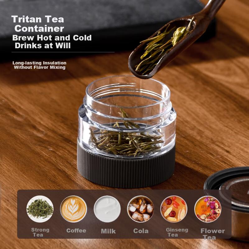Xile Pure Titanium Insulated Tea Water Bottle with Tea Separation, Titanium Cup for Men, High-End Business Gift for Elders, Steeping Tea Cup