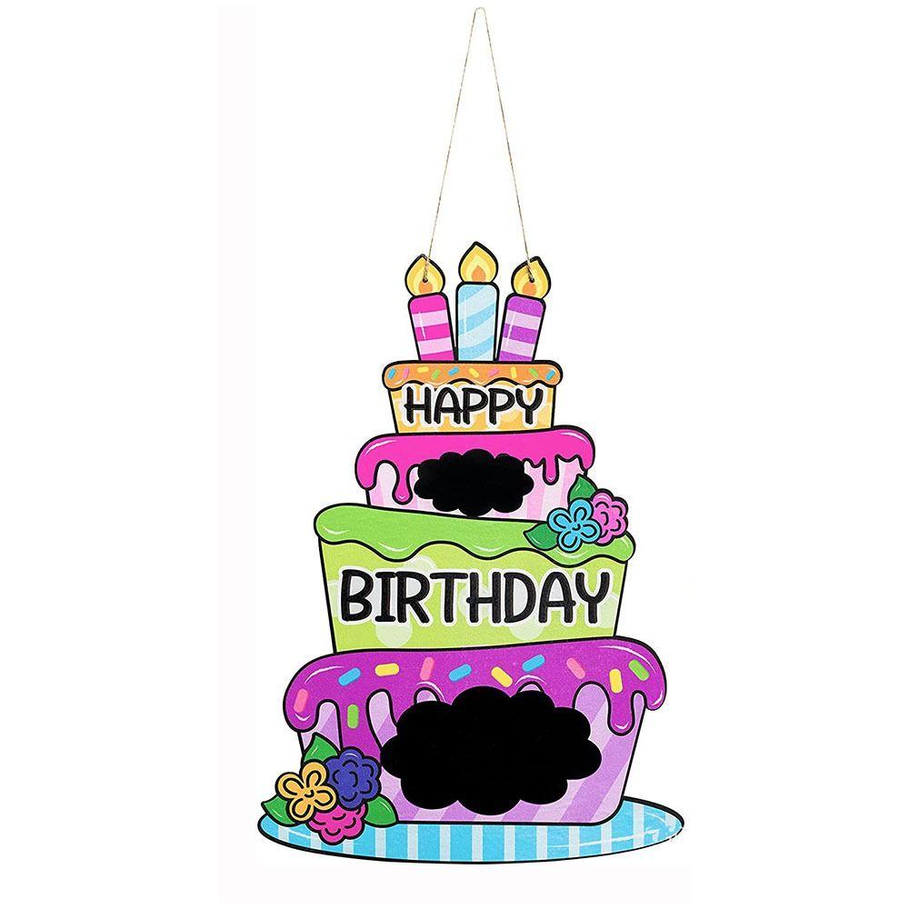 1/2pcs Boxwood Birthday Sign Colorful Birthday Decoration Pendant Birthday Cake Sign Girls