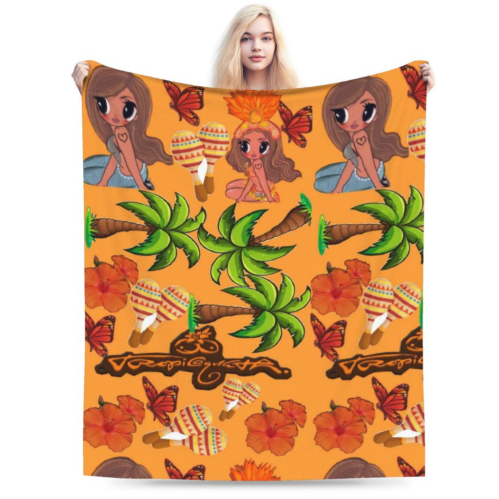 Karol G Tropicoqueta Blankets Quality Warm Soft Throw Blanket Winter Girls Boys Bedroom Pattern Bedspread