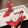 Eilyken 2025 New Summer Sexy Rivet Thin High Heels Women Sandals Street Buckle Strap Banquet Party Ladies Shoes