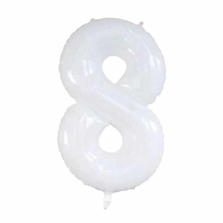 32'' White Large Number Balloon for Children's First Birthday Outdoor Decor