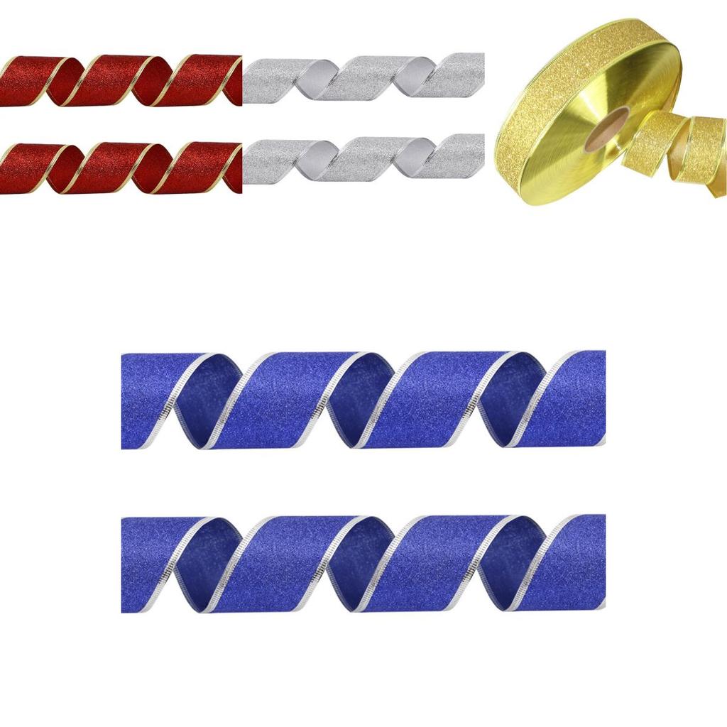 Elegant 2 Meter Colorful Glitter Ribbon For Indoor Christmas Tree And Holiday Decor