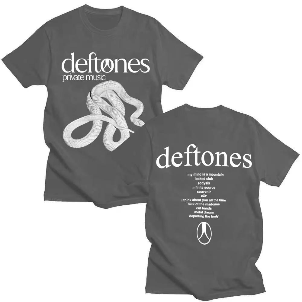 2025 Rockband Deftones Privat Musikalbum Orm T-shirts Harajuku Goth Vintage T-shirt Män Kvinnor Bomull Lös Street T-shirts