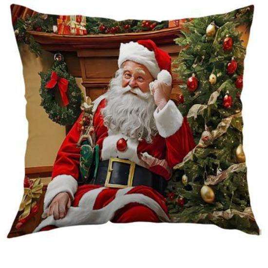 

Новая Рождественская Декоративная Наволочка Полиэстер Принт Наволочка для Диванной Подушки Домашняя Наволочка 45*45cm