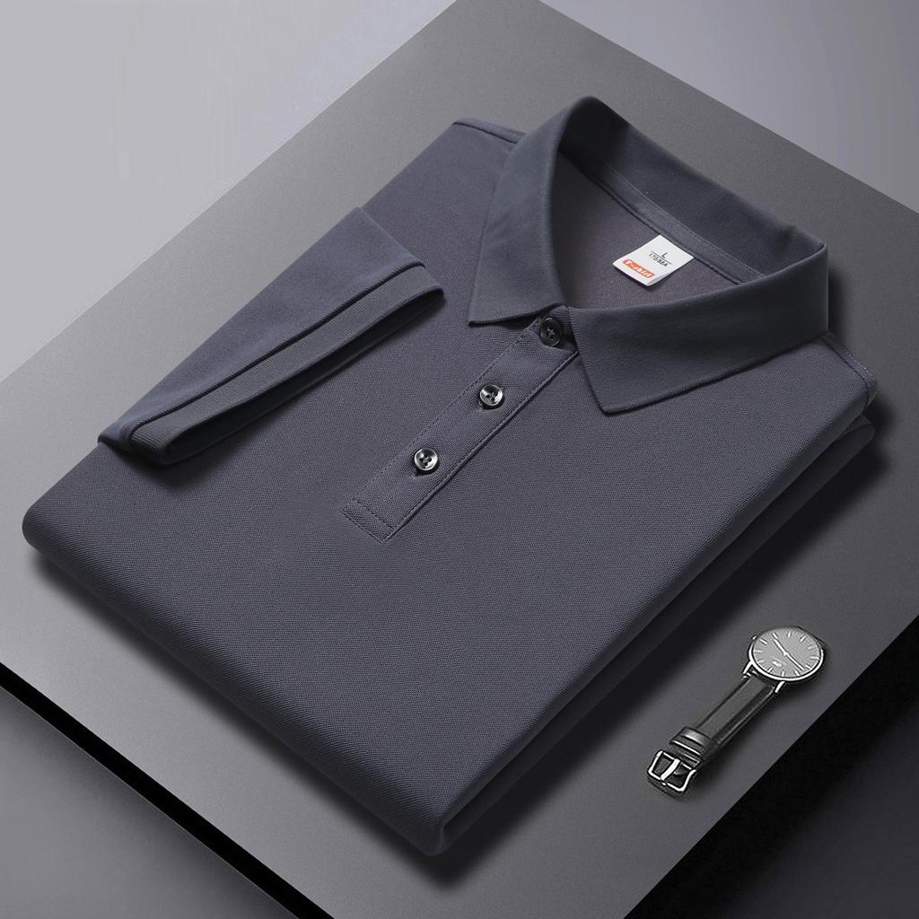 Solid Color High-End Polo Shirt Short-Sleeved T-shirt Printing Men and Women Lapel Clothes